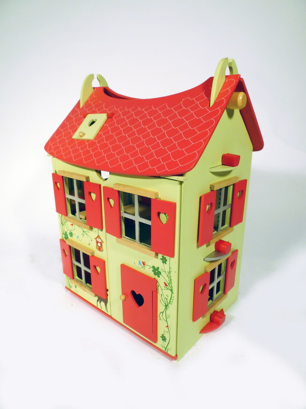 casa muñecas madera 16 muebles 58x43x30 1u